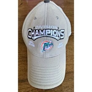 Miami Dolphins AFC Champions Baseball Hat Cap REEBOK Gray